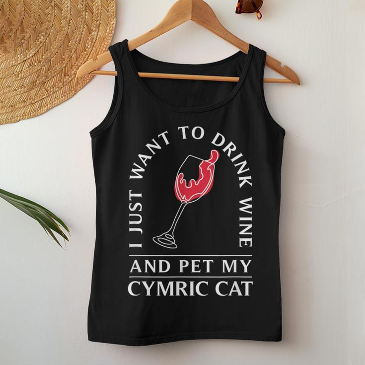 10508500014^Drink Wine And Pet My Cymric Cat^^Cymric Ca Women Tank Top Unique Gifts